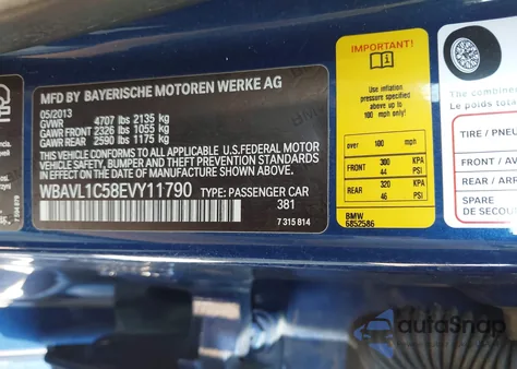 2014 BMW X1 xDrive28I из США, поврежденный, VIN WBAVL1C58EVY11790